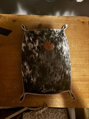 Myra Bag Black and White Leather Valet Tray
